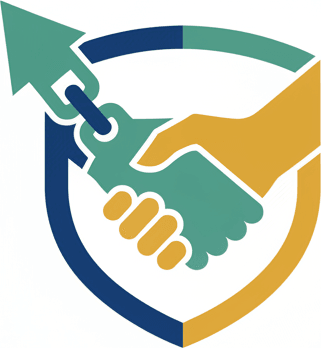 Стилизованный логотип ЮрПортал Онлайн, символизирующий договорное право в онлайн-торговле.