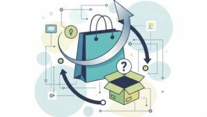 Современная иллюстрация на тему договорного права и возвратов в онлайн-торговле, тренды 2026 года.